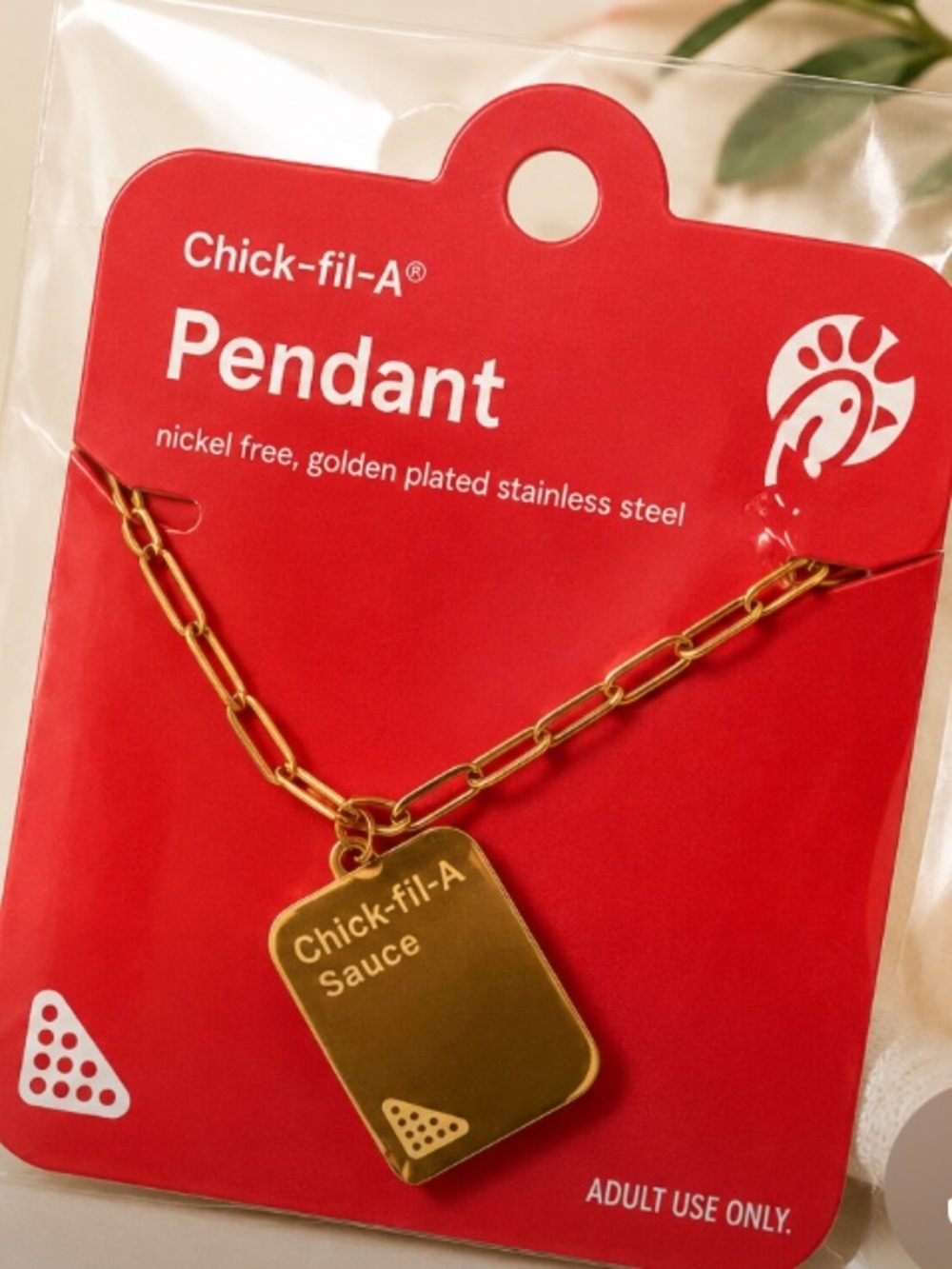 Chick-fil-A Golden Pendant Necklace - Gold